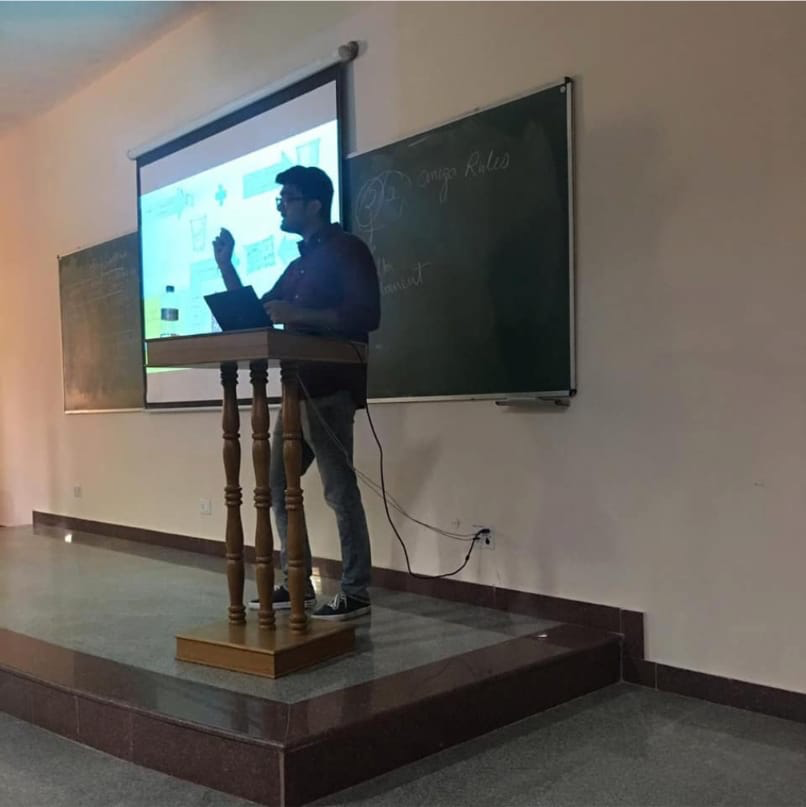 Guest lecture in a classroom